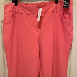 🆕 Dress Pants, 7th Avenue New York,Size 18, Peach Color,Boot Cut,Wide Waistband